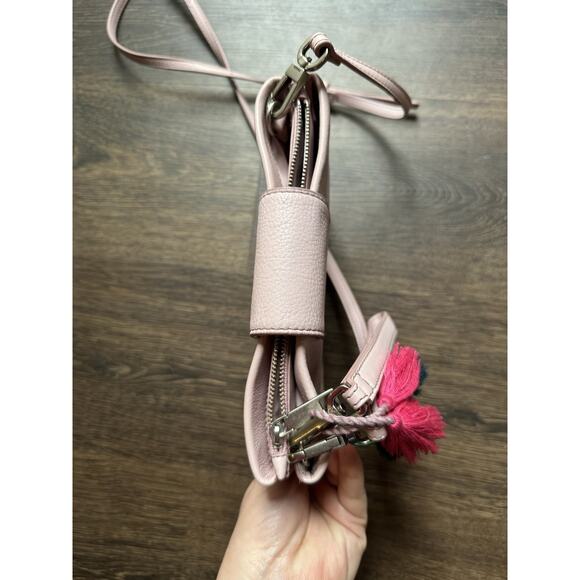 FOSSIL CARLY ZB7560 Convertible Crossbody Pink Leather MINI Bag Clutch Wristlet - Picture 14 of 16